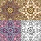 Set of squared backgrounds - ornamental seamless pattern.