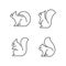 Set of Squirrels line icons