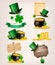 Set of St. Patrick\'s Day related icons.