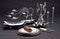 Set of stainless steel tableware