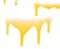Set of stains of yellow oil and drops on a white background