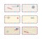 Set of stamped letter envelopes mockups, realistic vector illustration isolated.