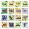 Set of stamps with different animals