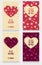 Set of starry cards for valentine`s day
