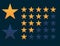 Set of stars rate in orange and dark blue colors. Review evaluation rank. Five stars for quality. Excellent ranking