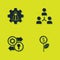 Set Startup project concept, Dollar plant, Human resources and Project team base icon. Vector