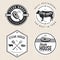 Set of steak house logo, badges, labels and banners for restaurant, foods shop.