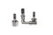 Set of steel quick couplings for hose and with thread, isolated on white background