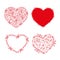 Set of stencil hearts for design