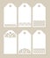 Set stencil labels with carved pattern