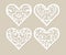 Set stencil lacy hearts with carved openwork pattern