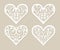 Set stencil lacy hearts with carved openwork pattern