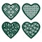Set stencil lacy hearts with carved openwork pattern. Template for interior design, layouts wedding cards, invitations, etc. Image