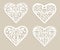 Set stencil lacy hearts with openwork pattern