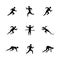 Set stick figures of runners, illustration.