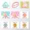 Set of stickers with baby milestones of first year