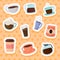 set of stickers coffee