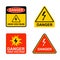 Set of stickers dangerously high voltage