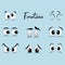 Set of stickers with different eyes emotions