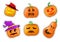Set of stickers Halloween pumpkin. Vector illustration