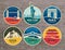 Set of stickers with sights of various countries