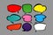 set of stickers of speech bubbles.