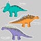 Set of stickers stylized dinosaur