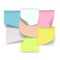 Set of sticky color notes. Sheets of paper with curled corners