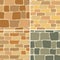 Set - stone wall - seamless patterns - vector