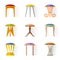 Set of stools. Vector Illustration.