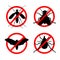Set of stop insect icons.