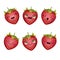 Set of strawberry character