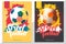 Set of street football poster design in A4 size. Vector soccer f