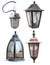 set of street mounted wall lights in classic old style