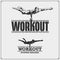 Set of Street Workout and fitness emblems and labels. Athletes illustrations and silhouettes.