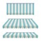 A set of striped awnings, canopies for the store. Awning for the cafes and street restaurants. illustration isolated on