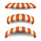 A set of striped orange white awnings, canopies for the store. Awning for the cafes and street restaurants. Vector