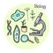 Set of stydying elements. Biology topic.