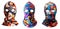 Set of stylish masks on transparent background