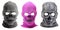 Set of stylish masks on transparent background