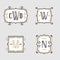 The set of stylish retro monogram emblem templates