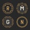 The set of stylish vintage monogram emblem and logo templates.