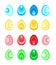 Set of stylized Easter eggs from concentric ovals of different c