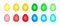 Set of stylized easter eggs made of concentric ovals with a step