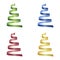 Set stylized ribbon Christmas tree