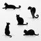 Set of Stylized Silhouettes of Cats