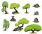 Set of stylized trees