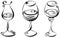 Set stylized wine glass