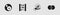 Set Subsets, math, a is subset of b, Abacus, Square root x glyph and Mathematics and B icon. Vector