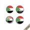 Set of SUDAN flags round badges.